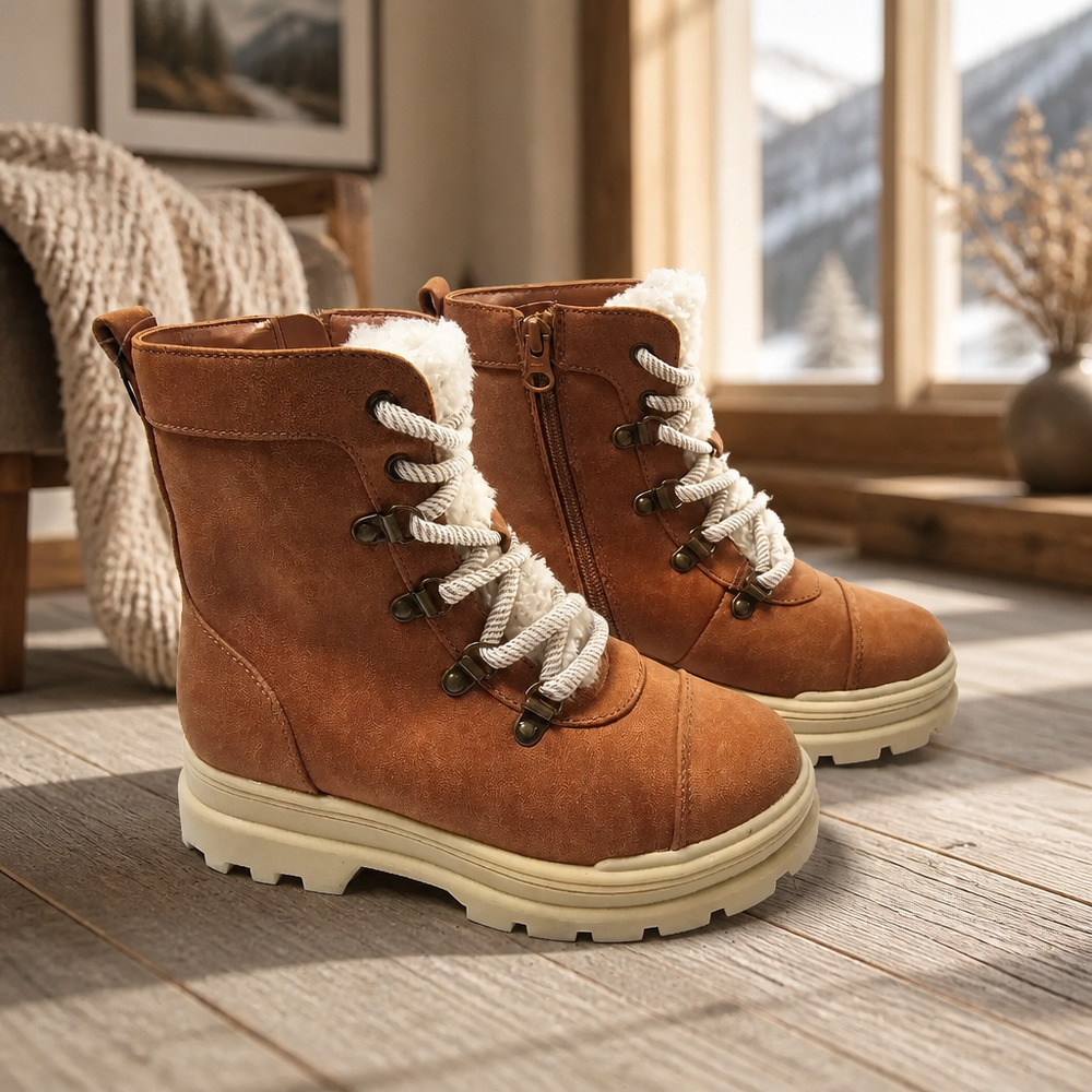 NWOB Art Class Faux FUR Lined Winter Lug Hiking Boots Size 1
